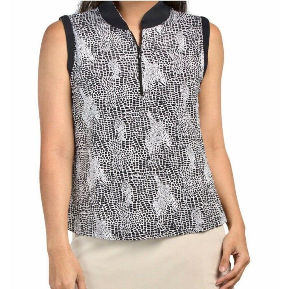 IBKUL Snake Sleeveless Polo Top XL Golf Shirt NEW